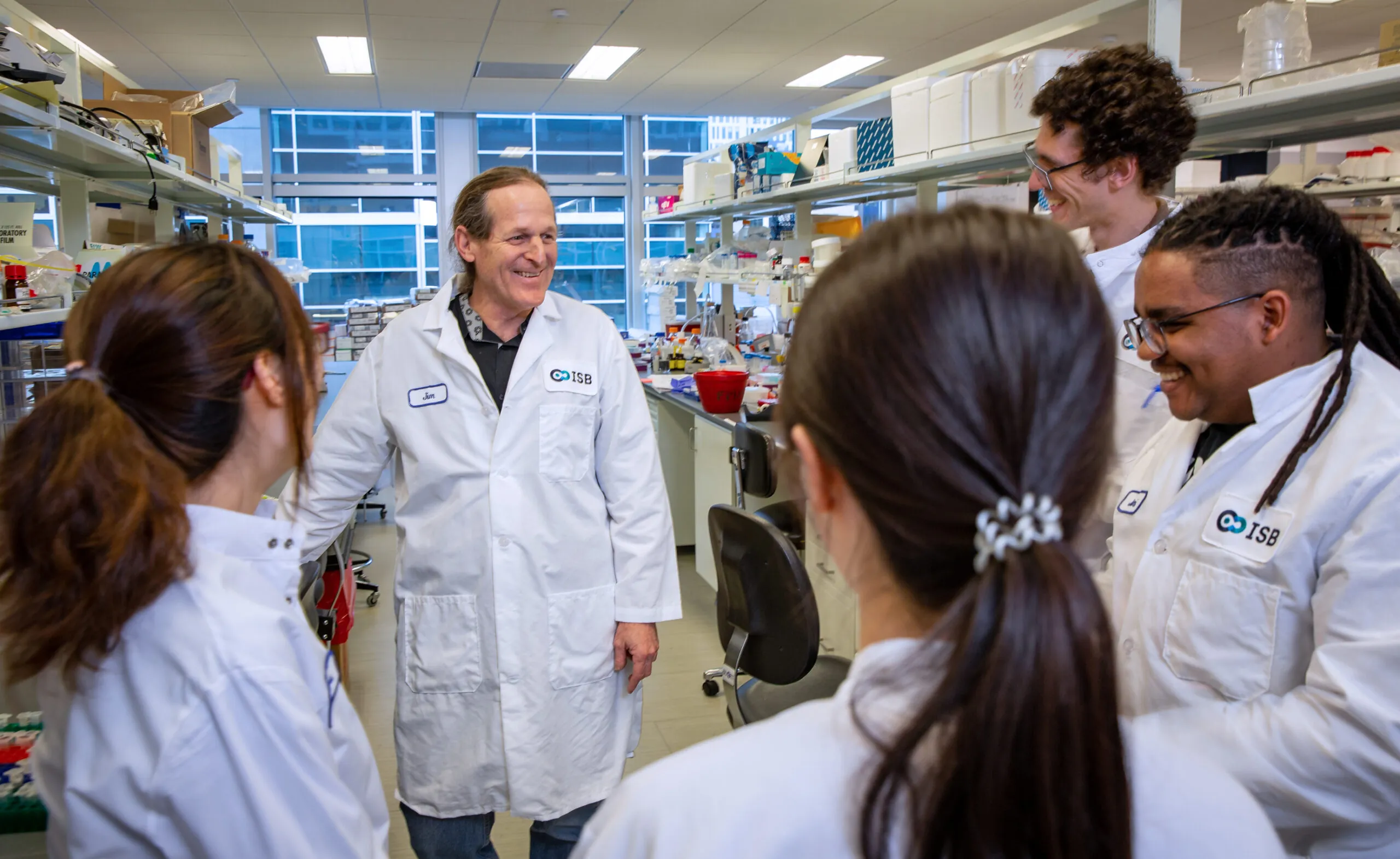 Members of the Heath Lab working at ISB in Seattle. (Photography by Scott Eklund/Red Box Pictures)