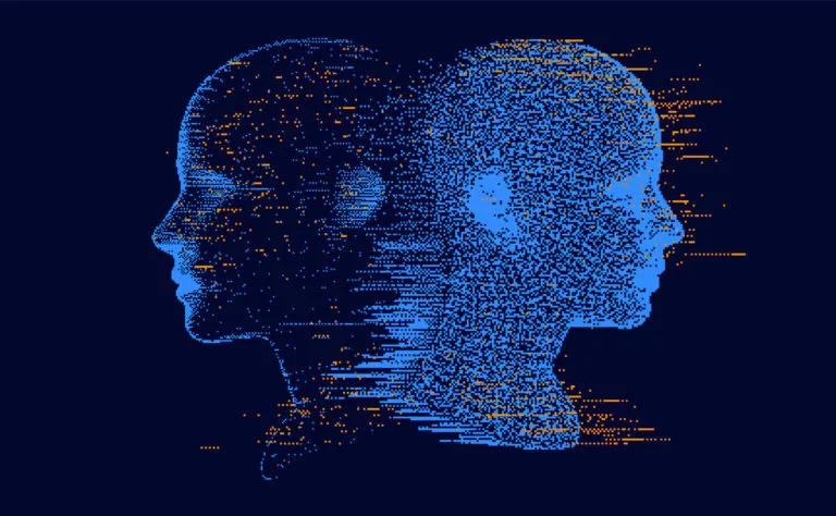 two heads graphic