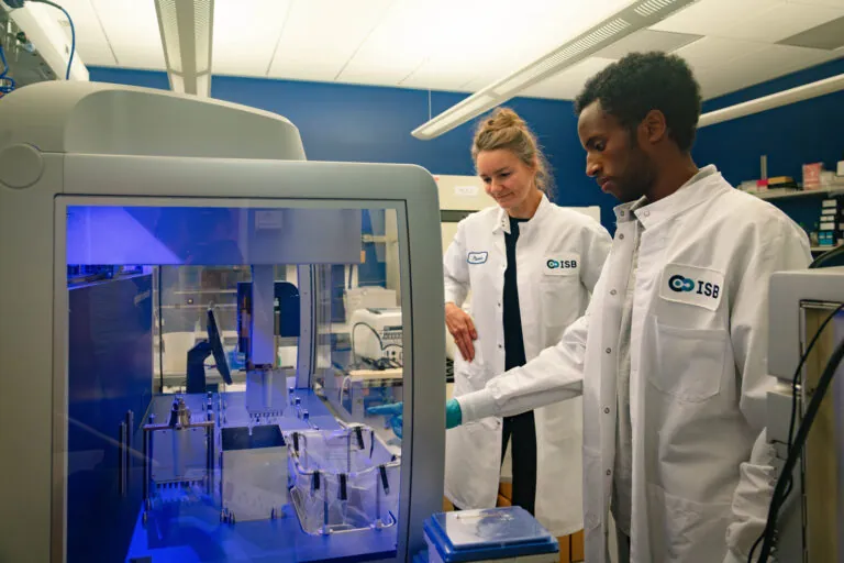 people working in a lab