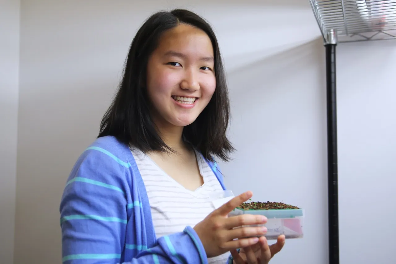 student in a lab