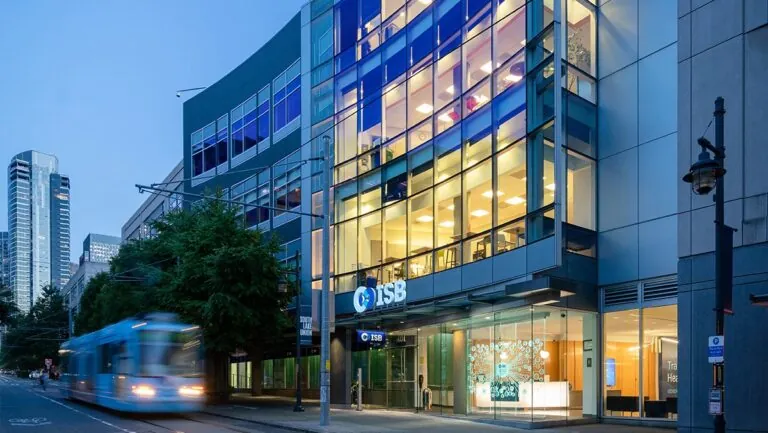 ISB Building at dusk