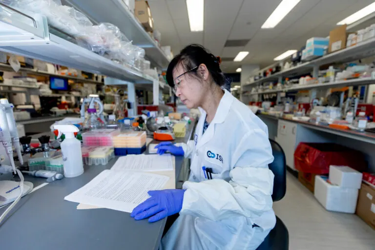 a woman working in a lab