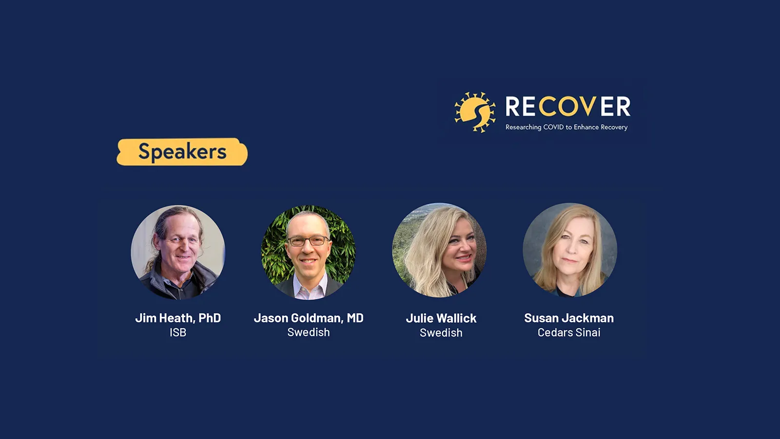 RECOVER event banner with speakers